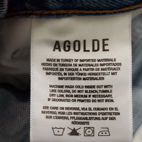 AGOLDE 90's Y2K Pinch Waist high-rise straight-leg jeans light-blue wash Sz 28 - Picture 9 of 14